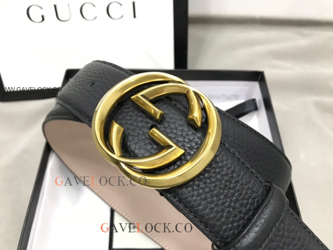 Gucci '70 Leather Belt Interlocking GG Buckle Original Size